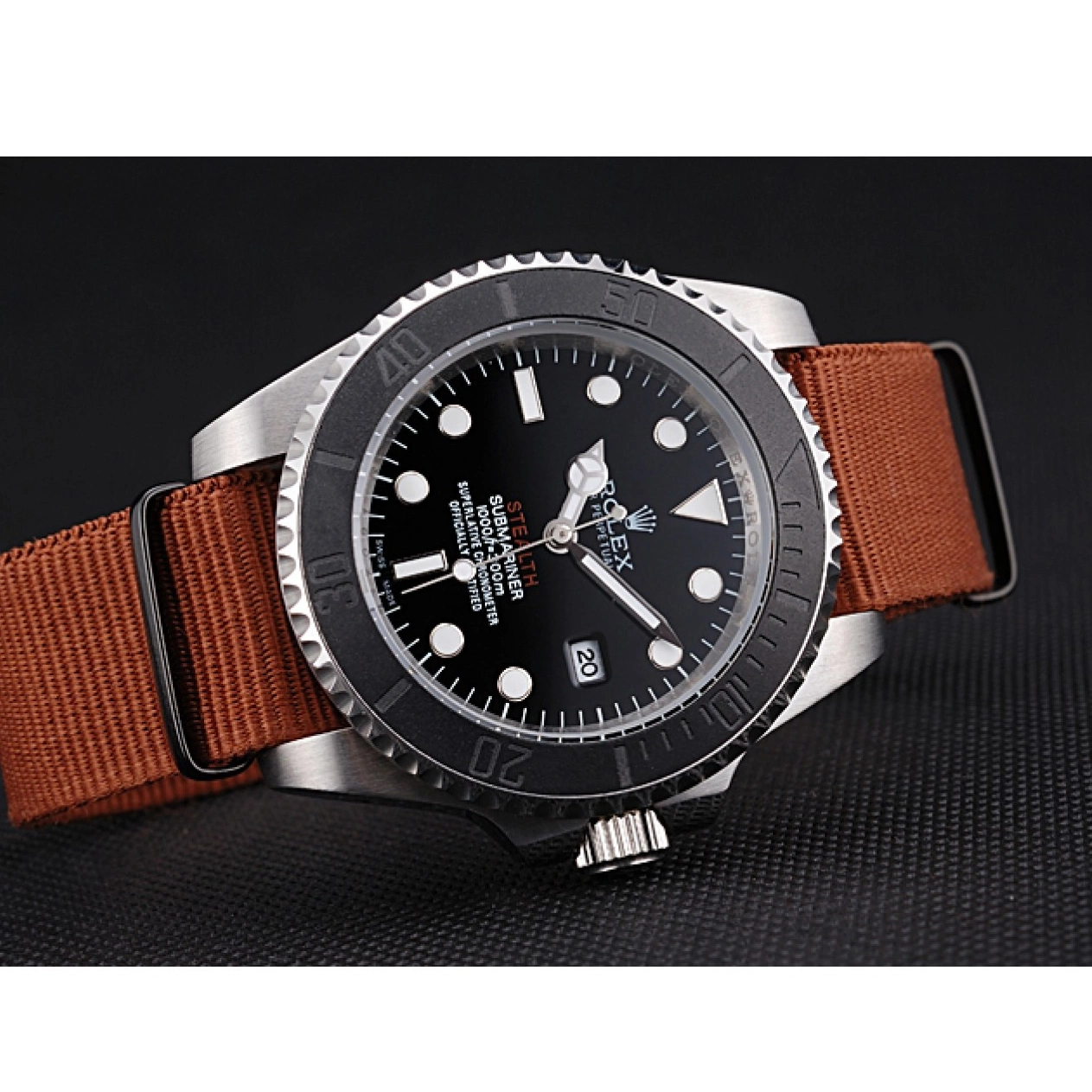 AAA Replica Watches STEALTH rl425 Brown Fabric III Rolex 621387 MK Submariner Band 0601